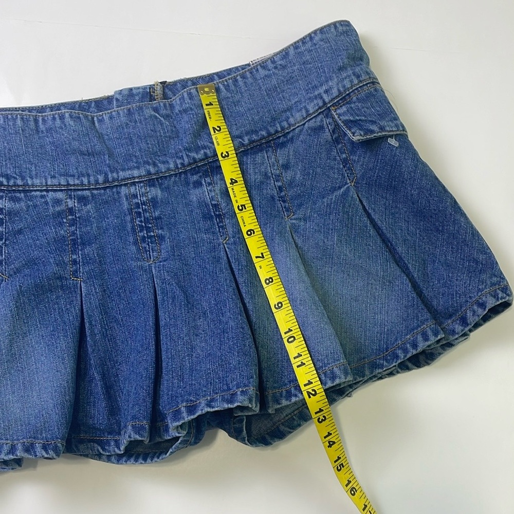BONGO Denim Pleated Mini Skort - Blue - Picture 10 of 15